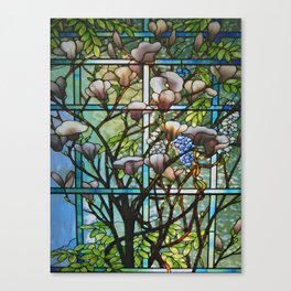 Louis Comfort Tiffany - Stained glass, tree of life Canvas Print