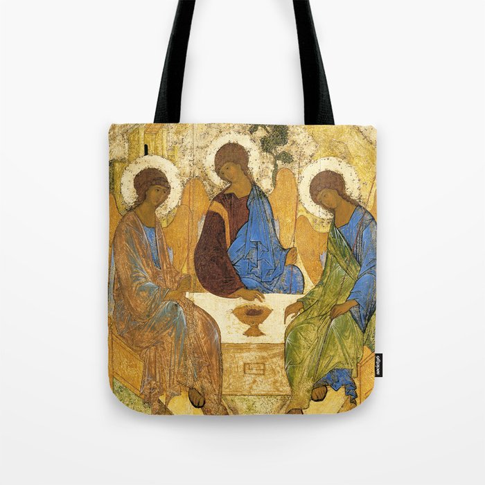 The Holy Trinity By Andrei Rublev Tote Bag by restoredvintage | Society6