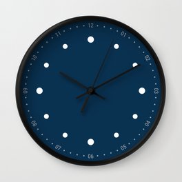 Preciso - Blue Wall Clock | Clear, Minutes, White, Swedish, Markers, Visible, Clock, Diver, Readable, Blue 