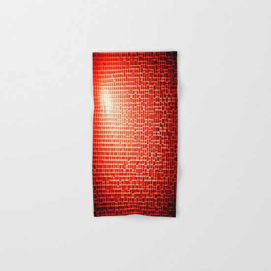Red Space Pixels Hand & Bath Towel