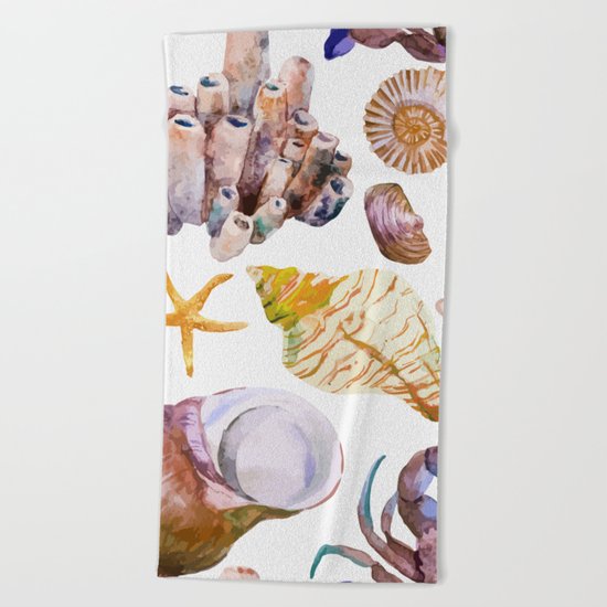 Sea Life Pattern 12 Beach Towel