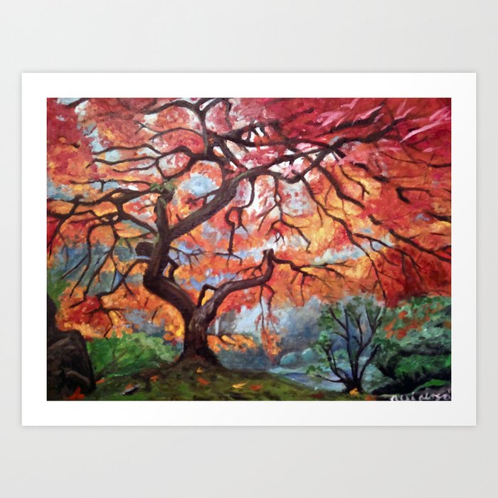 Portland Japanese Maple Tree Art Print