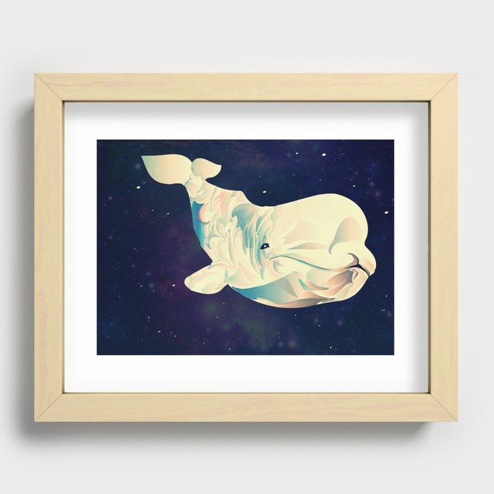 Space Beluga Recessed Framed Print