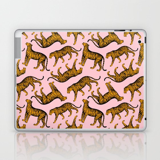 Tigers (Pink and Marigold) Laptop & iPad Skin