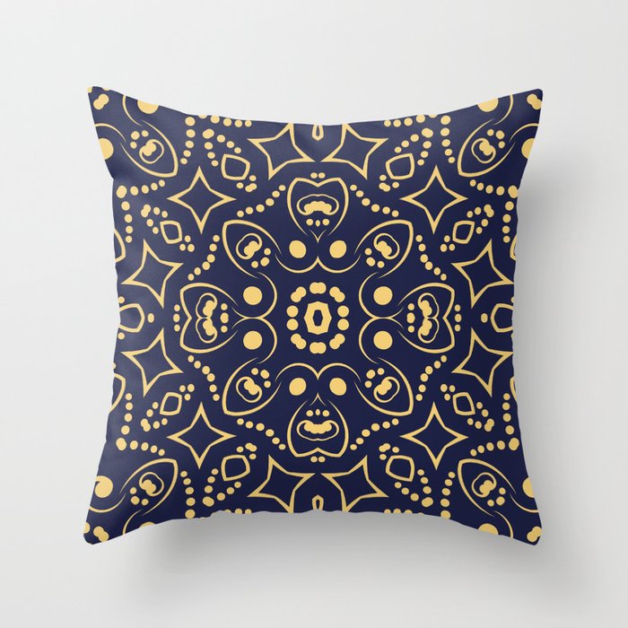 Pattern purple gold Throw Pillow