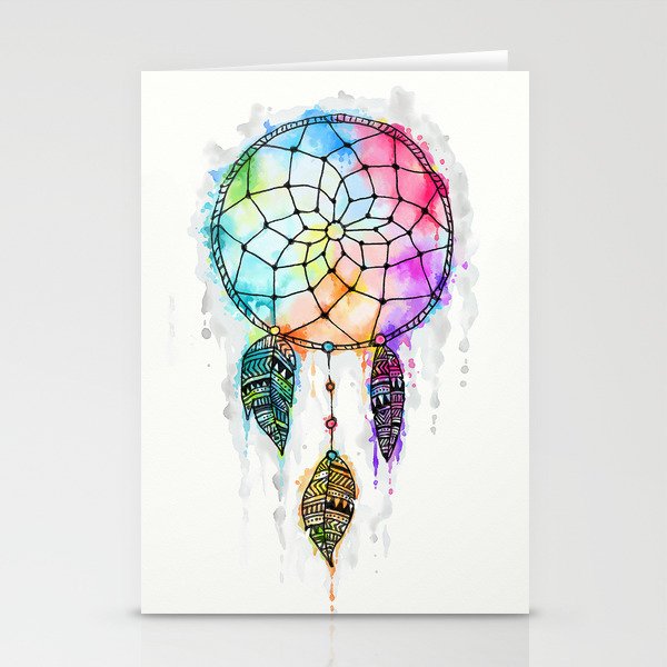 Watercolor Dreamcatcher Painting Stationery Cards By Madotta