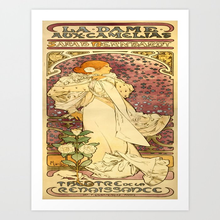 Vintage Poster La Dame Aux Camelias Art Print By Mosfunky Society6 Vintage Poster La Dame Aux Camelias Art Print By Mosfunky Society6