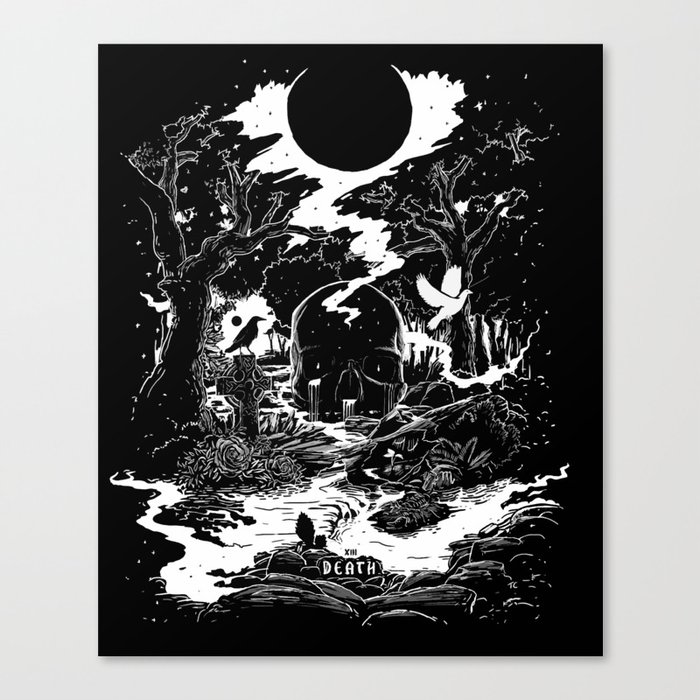 XIII - Death Card (Shadow Light Tarot) Canvas Print
