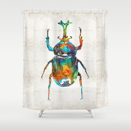 Colorful Beetle Art - Scarab Beauty - By Sharon Cummings Shower Curtain