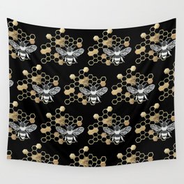 Beehive gold leaf Wall Tapestry