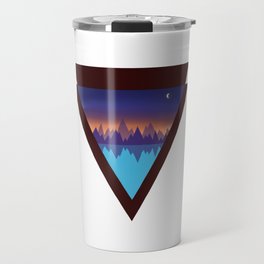 Moonlit mountains maroon Travel Mug