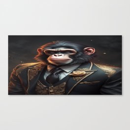 Anthropomorphic Ape wearing a fancy suit No.1 Canvas Print