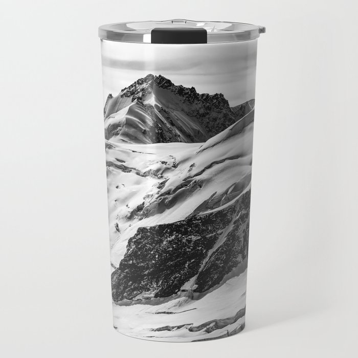 Jungfraujoch Black and White Travel Mug