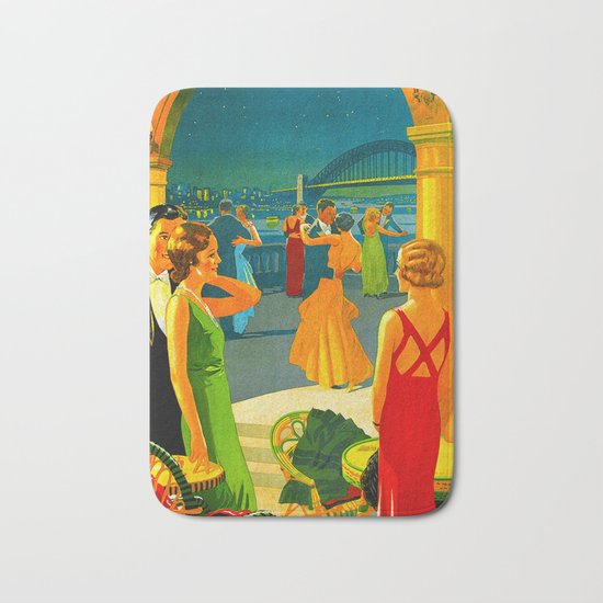 Vintage Sydney Australia Travel Bath Mat