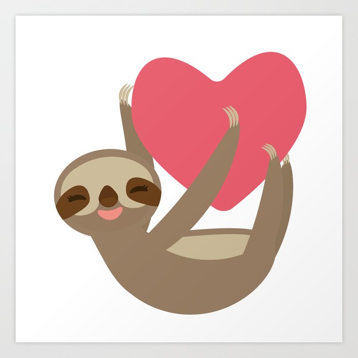 valentines sloth teddy