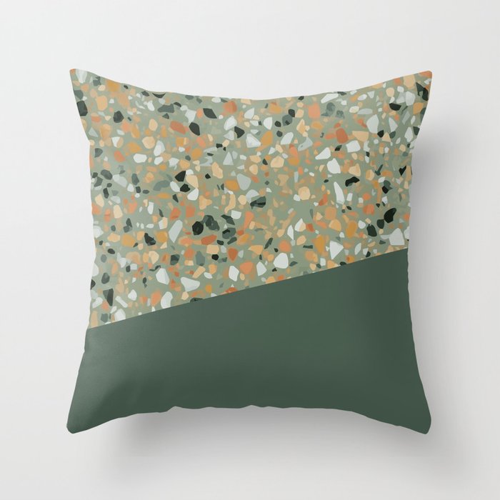 Terrazzo Texture Military Green 4 Throw Pillow Terrazzo Texture Military Green 4 Throw Pillow