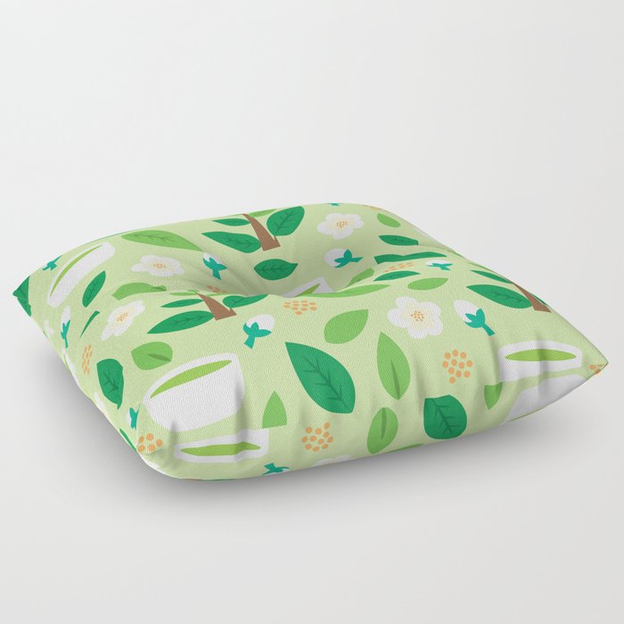 Matcha Flower Pattern Floor Pillow