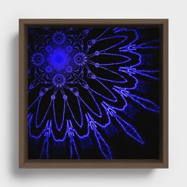 The Modern Flower : Blue Electricity Framed Canvas