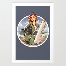 Barbara, Air Force Jet Fighter Pilot Art Print