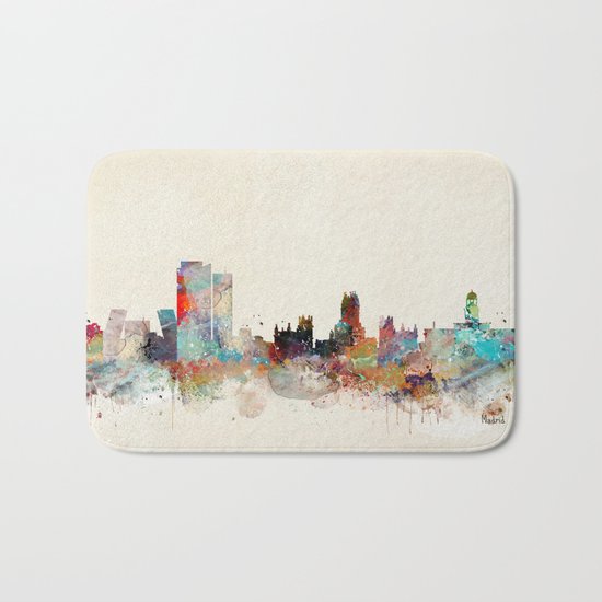 madrid spain skyline Bath Mat