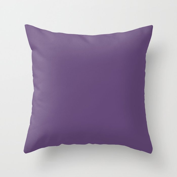 Picasso Lily deep purple solid color modern abstract illustration Throw Pillow