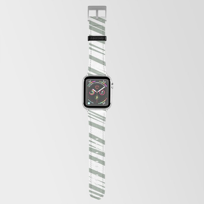 Gray green stripes background Apple Watch Band
