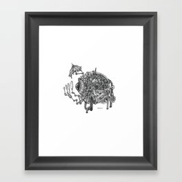 I See You Framed Art Print | Concept, Illustration, Black And White, Eye, Sight, Mechanical, Humananatomy, Graphite, Gears, Steampunk 