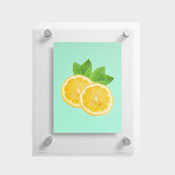 Lemons and Mint Floating Acrylic Print