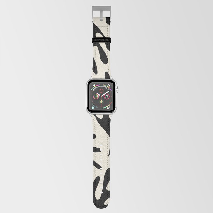 Ailanthus Cutouts Abstract Pattern Black and Cream Apple Watch Band