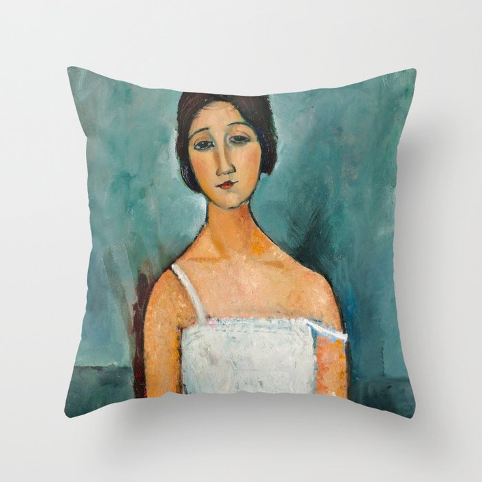 Egon Schiele Houses With Laundry Throw Pillow