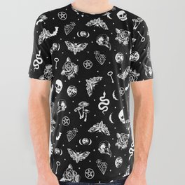 Witchcraft B&W All Over Graphic Tee