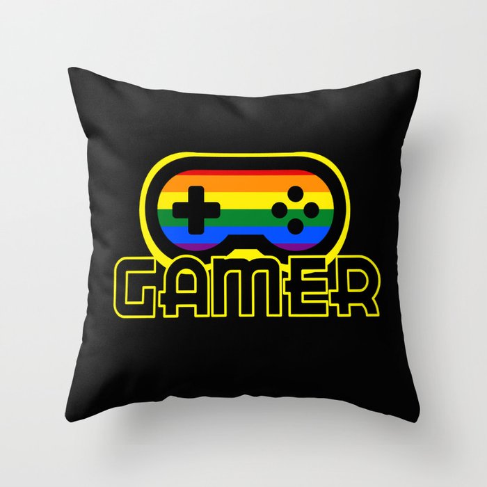 Rainbow Gamer Throw Pillow By Umeimages Society6