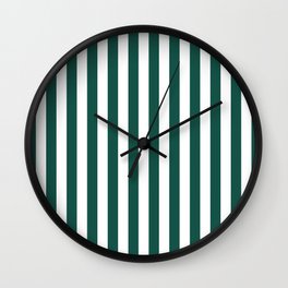 Green And White Stripes Summer Style Wall Clock