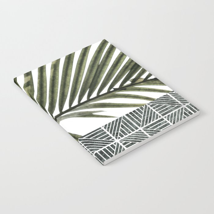 Palm Leaves On White Wall And Ceramic Tiles Notebook By Amini54 Palm Leaves On White Wall And Ceramic Tiles Notebook By Amini54 Society6