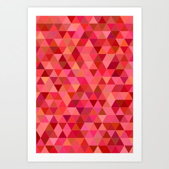 Red triangle tiles Art Print