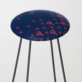 Lobster Squadron on navy background. Counter Stool