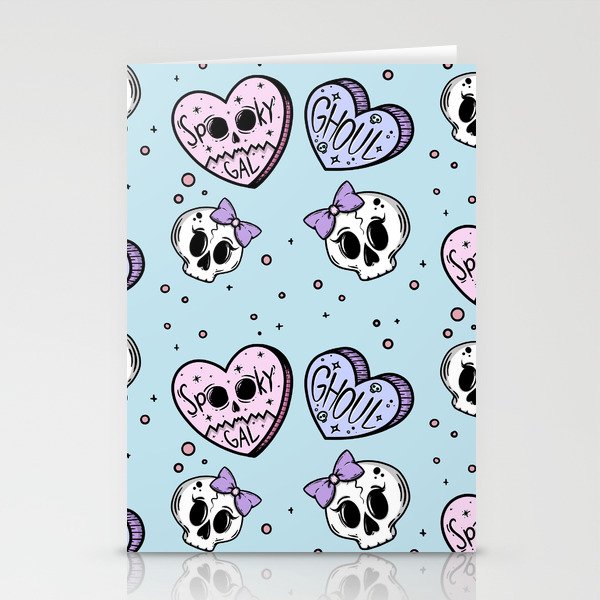 Spooky Gal in baby blue Stationery Cards