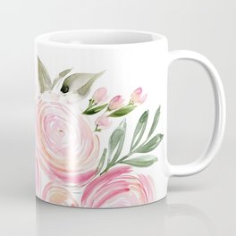 Watercolor ranunculus in pink Mug