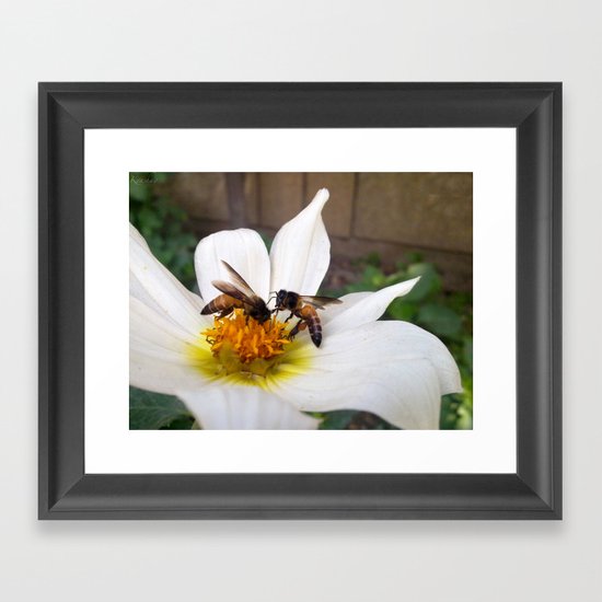 Bees at Work Framed Art Print