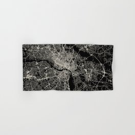 Richmond USA. Black and White City Map Hand & Bath Towel