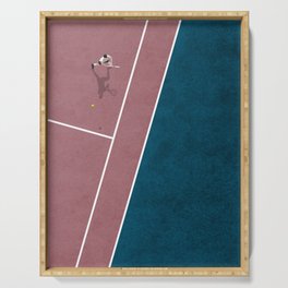 Tennis Player | Aerial Illustration Serving Tray