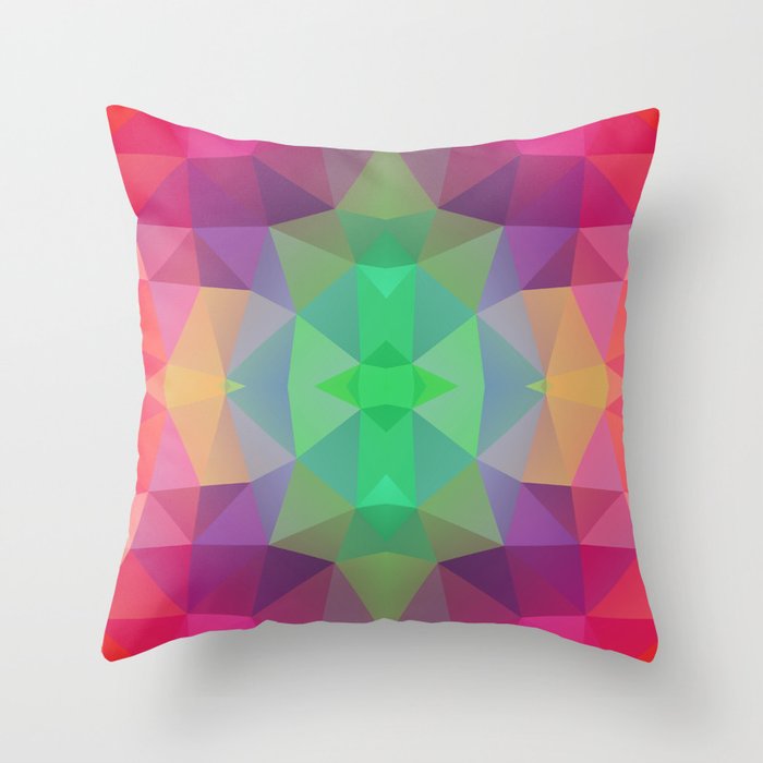 Polygons geometrics mosaic in vibrant colors Throw Pillow