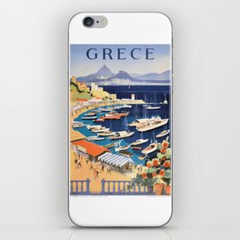 1955 GREECE Athens Bay of Castella Travel Poster iPhone Skin