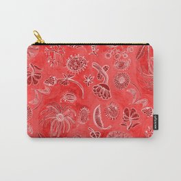 Botanicals in Cherry Red Carry-All Pouch | Cherry Red, Pattern, Bloomers, Pretty, Garden, Cushions, Botanicals, Ink Pen, Gilhooly, Floral 