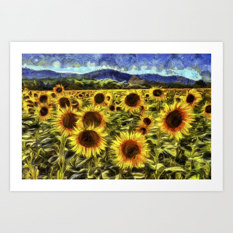 Vincent Van Gogh's Sunflowers Art Print Sweatshirt