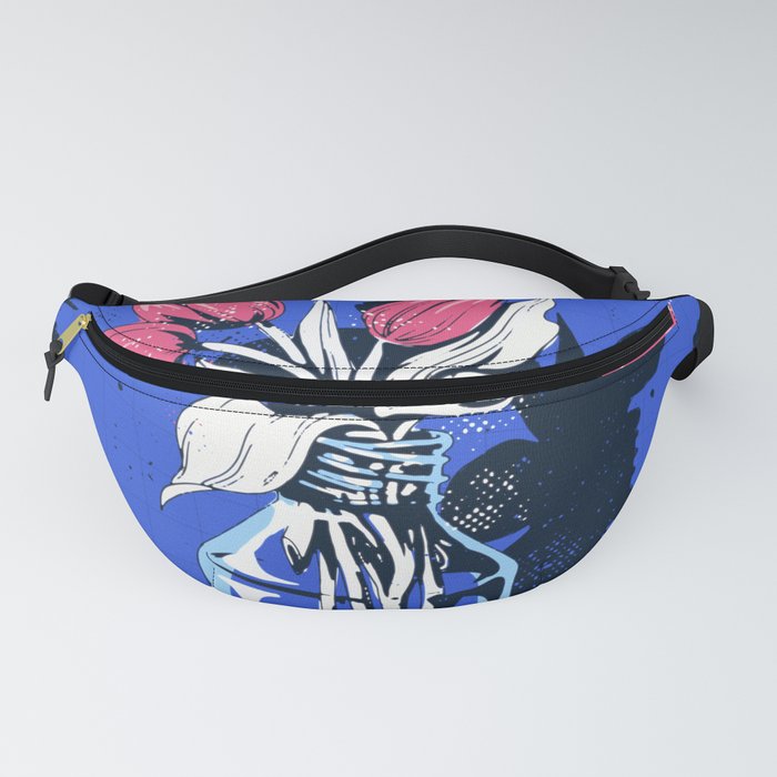 Holland Tulips Bouquet on Cobalt and Delft Blue Fanny Pack