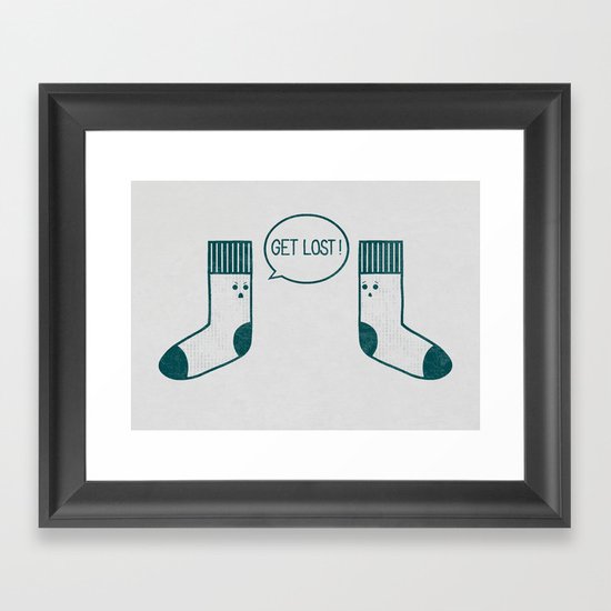 Angry Sock Framed Art Print