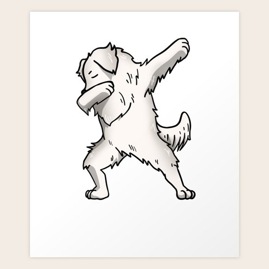 Funny Dabbing Great Pyrenees Dog Dab Dance Art Print