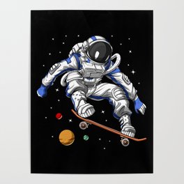 Astronaut Skater Poster