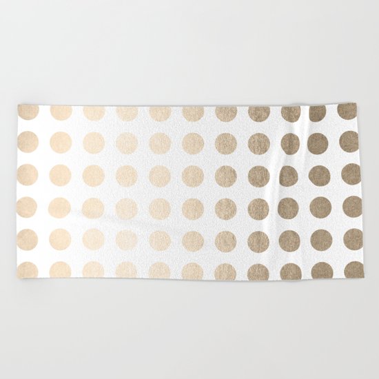 Simply Polka Dots in White Gold Sands Beach Towel